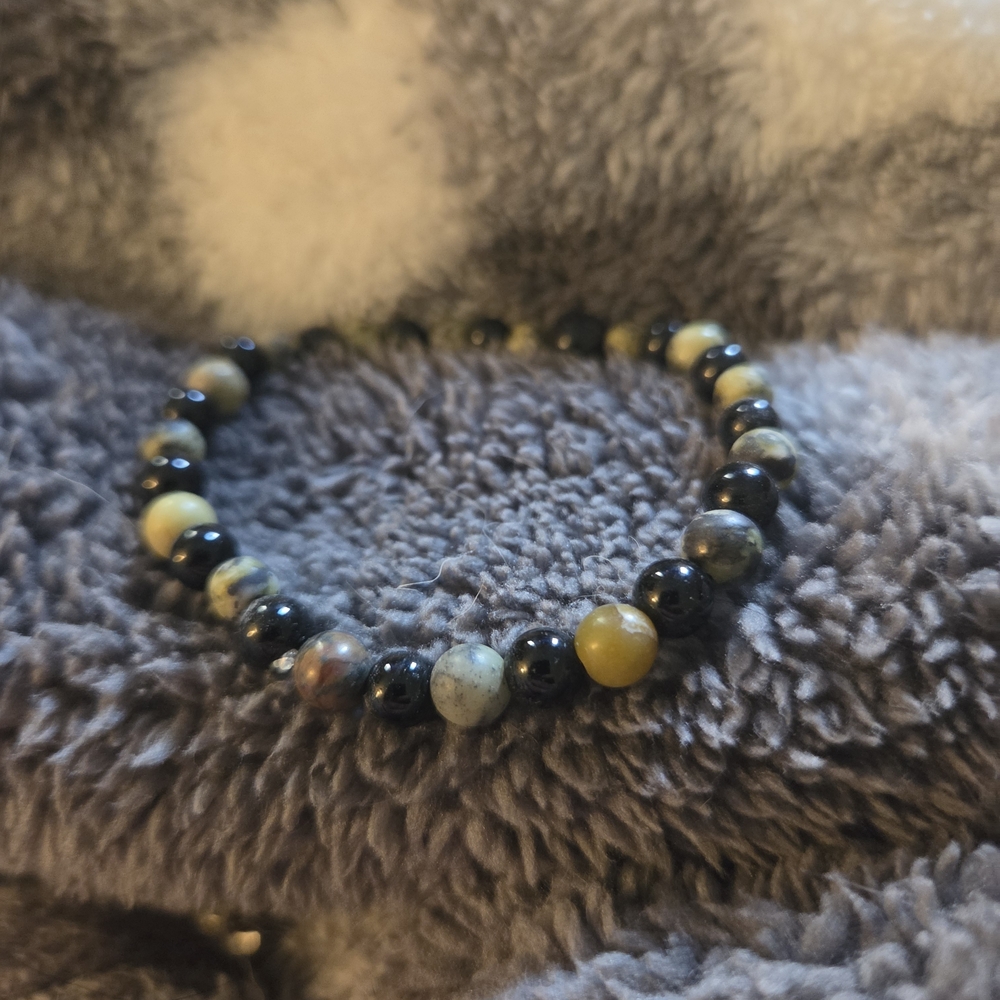 Black and Yellow Beaded Bracelet